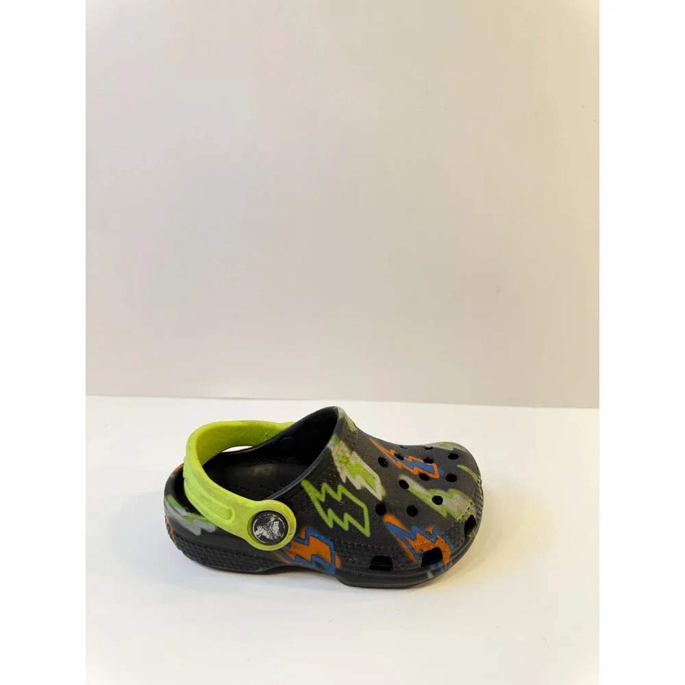Crocs Kids Toddlers Classic Lightning Bolt Black Multicolor US 7